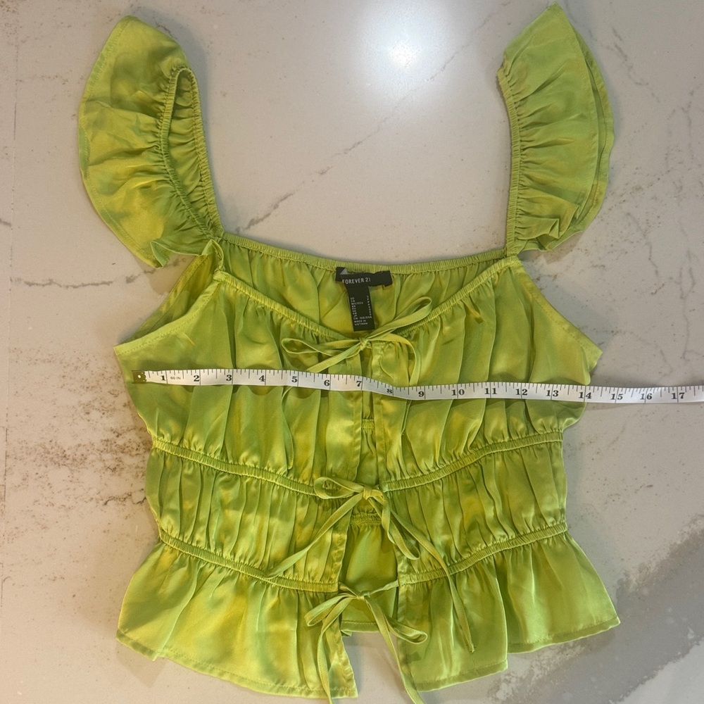 Green Ruffled Women's Top